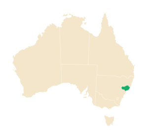 Map of Australia showing the LENs region in green